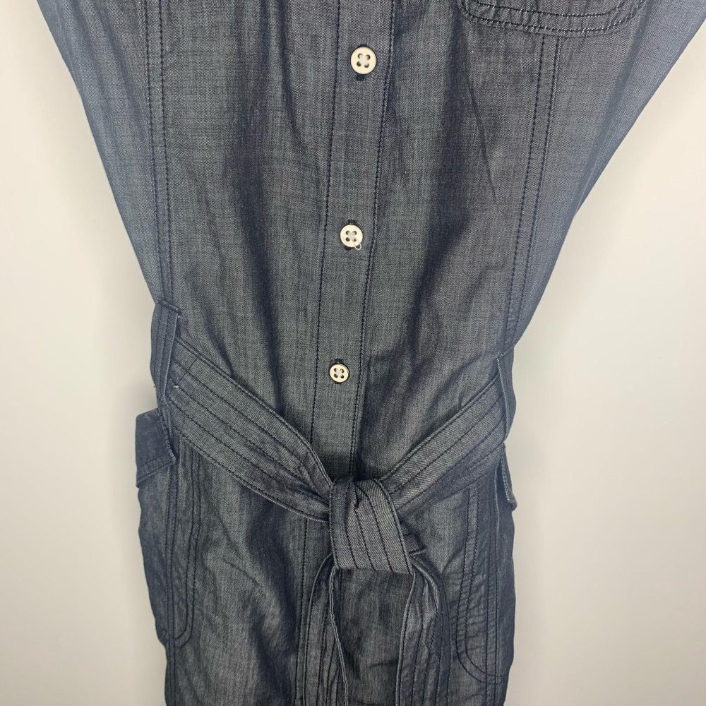 CalvinKlein ButtonUp BeltTie-Waist Utility Dress M - Picture 4 of 8